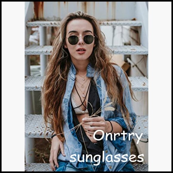 Metal Frame Polarized Sunglasses, Small Round Retro Style, 2 Pack